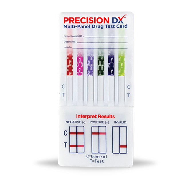 Precision DX - 7 Panel Dip Card <span style='font-size:11px; color:#7d7d7d;'><br>AMP500, MAMP500, MDMA500, BZO150, THC50, OPI300, OXY100</span>